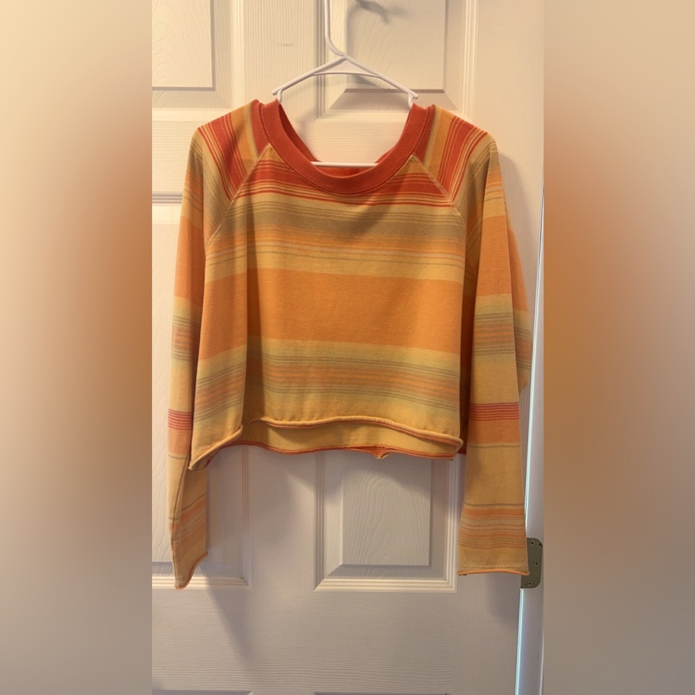 Free people orange long-sleeved top